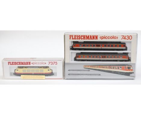 Fleischmann: A boxed Fleischmann Piccolo 7430, 2 Car Set; together with a boxed Fleischmann Piccolo 7375.&nbsp;