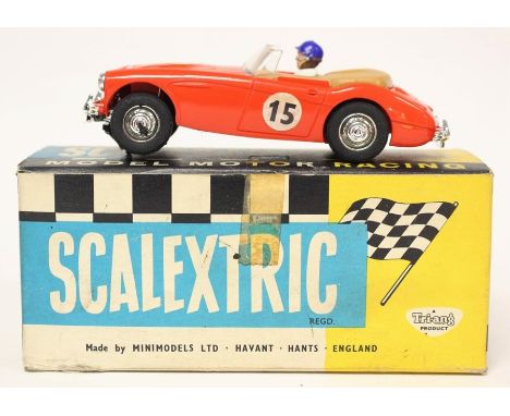 Scalextric: A boxed, Scalextric, Austin Healey 3000, C/74, red vehicle, No.15.