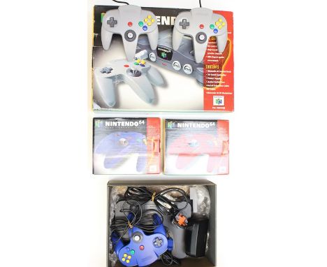 Nintendo: A boxed Nintendo 64 Console, black, complete with black controller, and Joytech 4MB Pack; together with a loose Nin