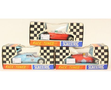 Scalextric: A collection of three, boxed, Scalextric, Race Tuned vehicles, to comprise: C80, Offenhauser Rear Engine Grand Pr