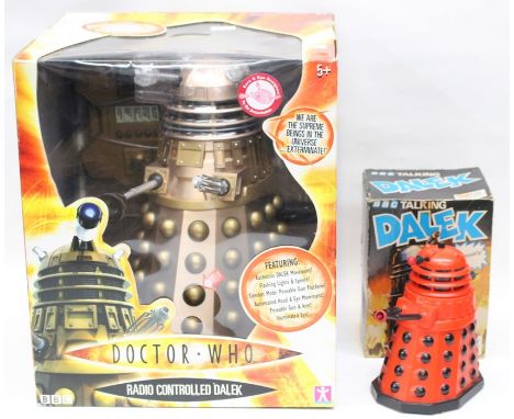 Doctor Who Interest: A boxed, Character BBC Radio Controlled Dalek; together with a Palitoy Dalek, boxed. (2)