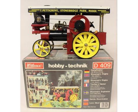Wilesco: A boxed WIlesco, Live Steam, Showman's Engine, D409, box as found.
