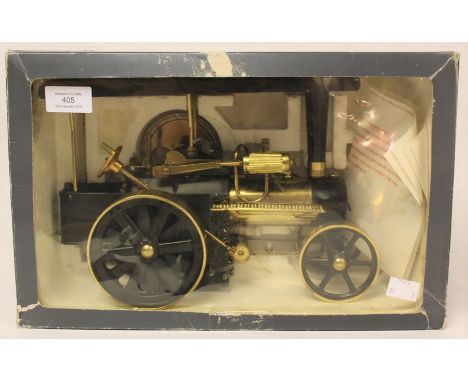 Wilesco: A boxed, Wilesco Steam Traction Engine, D406, box as found.