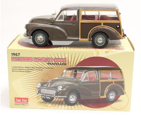 Sun Star: A boxed Sun Star, Morris Minor 1000 Traveller, 1:12 scale Highly Detailed Collectible Diecast Model Replica.