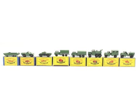 Matchbox: A collection of eight boxed, Matchbox 1-75 Series vehicles, comprising: 64 Scammell Breakdown; 68 Wireless Truck; 6