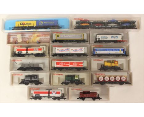 Fleischmann: A collection of fifteen boxed wagons to include: 8210; 8480; 8230; 8402; 8405; 8244; 8220; 8401; 8243; 8337; 824