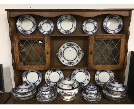 LATE 19thCENTURY DINNER CHINA ASHWORTH BROS HANLEY 29 PIECES (DAMAGED)