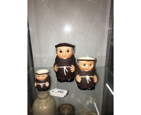 3 GRADUATED GOEBEL MONK JUGS