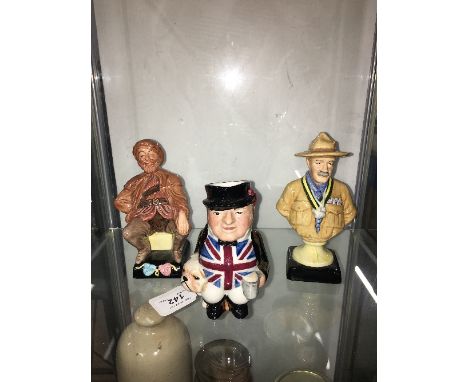 2 MANOR COLLECTABLE FIGURES FALSTAFF &amp; BADEN POWELL &amp; 1 OTHER