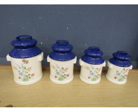 Set of 4 graduated ceramic storage canisters (some chips as pictured)&nbsp;