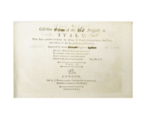 VENUTI, RIDOLFINOAA COLLECTION OF SOME OF THE FINEST PROSPECTS IN ITALY with remarks on them by Abbate R. Venuti ... engraved