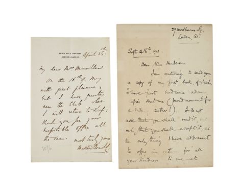 ARNOLD, MATTHEW &amp; JULIAN HUXLEYARNOLD, M. AUTOGRAPH LETTER SIGNED to Mrs Macmillan, accepting an invitation but saying he
