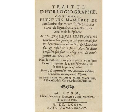 HOROLOGY, 3 VOLUMES, COMPRISINGBERTHOUD, FERDINAND L'Art de Conduire et de Régler les Pendules et les Montes. Paris, chez l'a