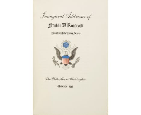 ROOSEVELT, FRANKLIN D.SPEECHES AND ADDRESSES, INCLUDING Inaugural Addresses of Franklin D. Roosevelt... Washington: The U.S. 