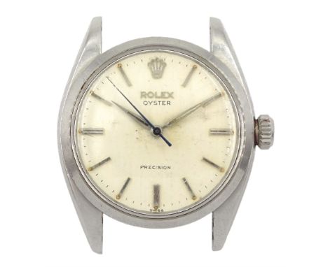 Rolex Oyster Precision gentleman's stainless steel manual wind wristwatch circa 1956, Ref. 6422, serial No. 201093, 17 jewel 