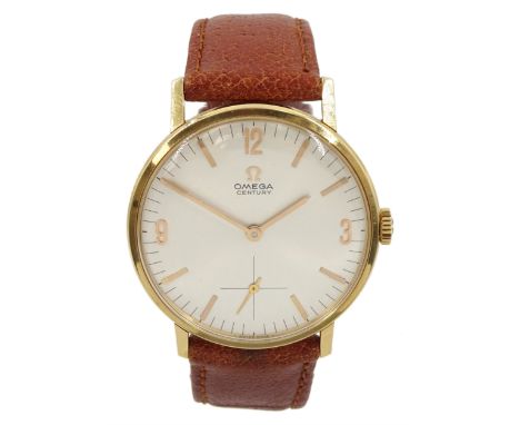 Omega Century gentleman's 18ct gold manual wind wristwatch circa 1964, Ref. 121 014, Cal. 269, serial No. 21113567, silvered 