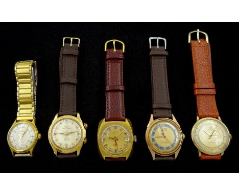 Four gentleman's manual wind wristwatches including Felea Rist-Mate 21 jewel, Rotary, Cyma and Fulton and a Perona 258 jewel 