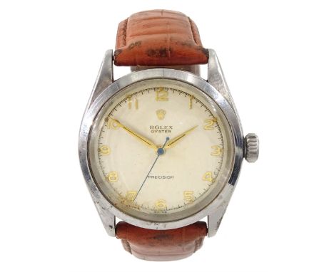 Rolex Oyster Precision gentleman's manual wind wristwatch, Ref. 6222, serial No. 789509, cream dial with Arabic numerals, on 