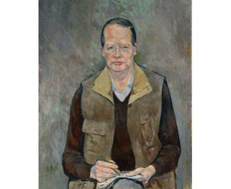 ALBERT B OGDEN (b. 1928)  OIL PAINTING ON CANVAS  Douglas, half-length portrait of a man seated  Signed with initials A.B.O. 
