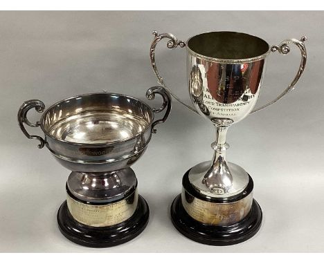 A Twin Handled Plated Trophy Cup, engraved "S.C.P.S. Monthly Competition Colour Slides", "D.H.S.P.S. The Harry Leigh Challeng