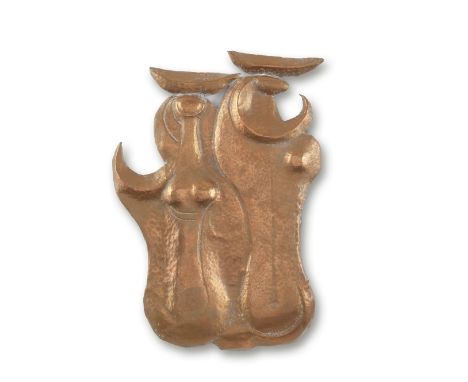 Jewad Selim (Iraq, 1919-1961)The Cream Sellers hammered copperexecuted in 195629 x 19.5cm (11 7/16 x 7 11/16in).Footnotes:Pro