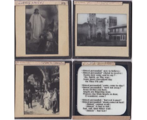 The Story of the Bible and Religious Magic Lantern Slides (20) black and white slides including: Sampson Destroys the Temple,