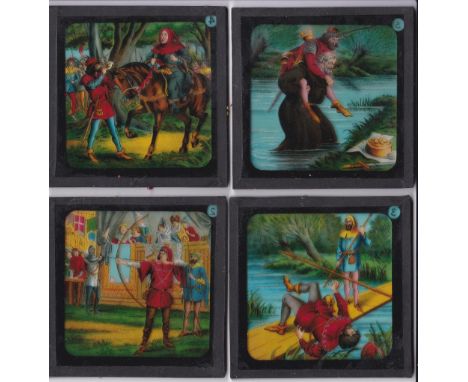 Robin Hood Magic Lantern Coloured Lantern Slides (Complete set of 12 with 2 extra spares) ROBIN HOOD&nbsp;is part&nbsp;613&nb