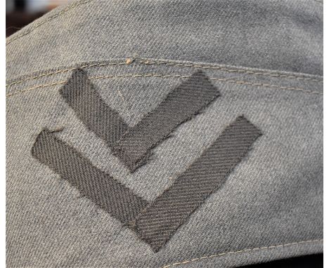 German Bundeswehr Army side cap with NCO Chevrons sewn on the side, label inside stamped "Standortverwaltung, Kassel. Size 59