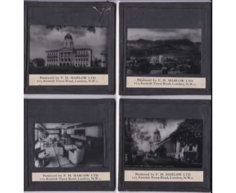 China and India with various views of Singapore b/w Magic Lantern Slides (8 in total) produced by F.H. Marlow Ltd. Including:
