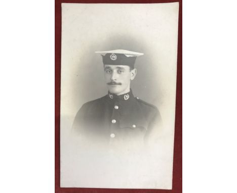 British WWI Royal Marine Light Infantry Corps RP Postcard, Portrait postcard named Corporal R. Bond. RMLI, Italy 1916