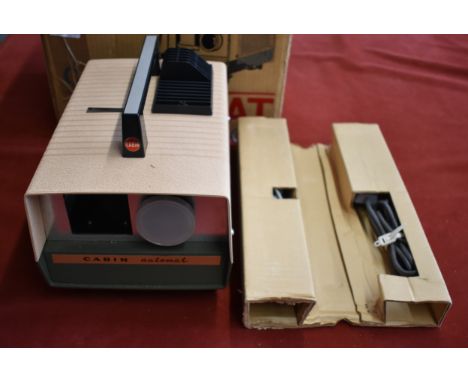 Cabin Automat Slide Projector with Remote Control and Power Cord, in box of purchase. 