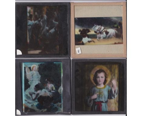 Religious Magic Lantern Slides (12) colour slides including: Joseph's Father in Egypt, Moses, The Christ Child, Disciples plu