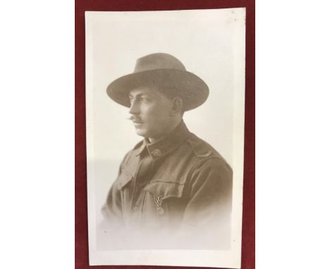 Australian Imperial Force WWI, Portrait photograph postcard clear image, scarce