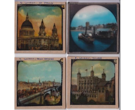 Views of London Magic Lantern Coloured Lantern Slides (11 slides having two duplications), VIEWS OF LONDON Chapter 1&nbsp;is 