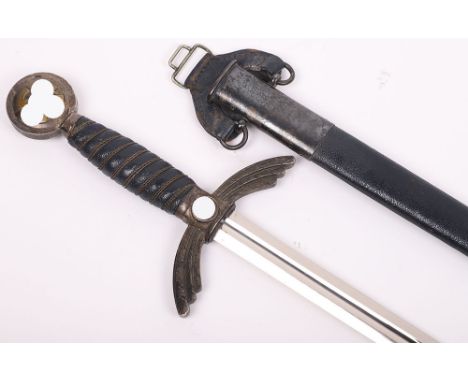 WW2 German Luftwaffe Officers Sword by Paul Weyersberg, Solingen, good example with nickel silver mounts showing a nice dark 