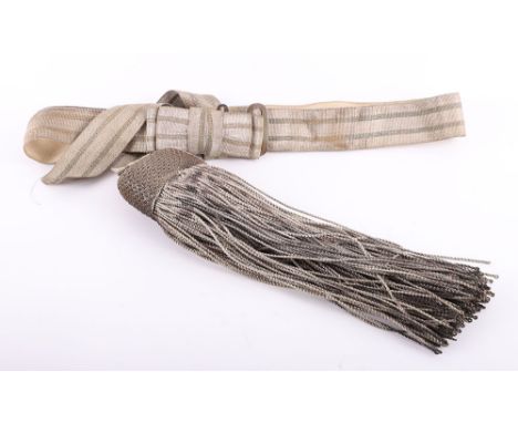 Imperial German Officers Waist Sash, bullion brocade waist belt with single bullion tassel end, one missing. 
