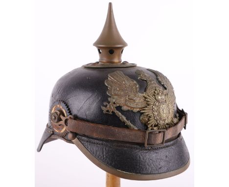 Rare Imperial German Other Ranks Pickelhaube for 3rd Battalion Infantry Regiment Nr 96 (Schwarzburg-Rudolstadt), good untouch