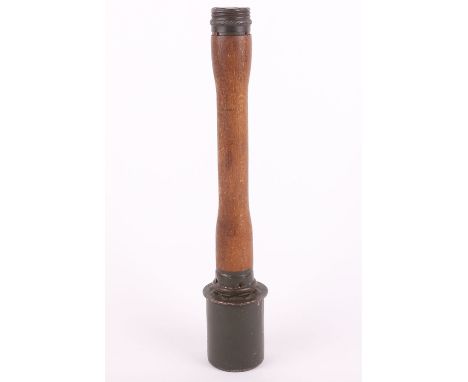 Inert WW2 German Stick Grenade, fine example complete with the original wooden stick. The can retains much of its original gr