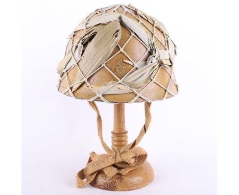 WW2 Japanese Naval / Marines Type 90 Steel Helmet, interesting helmet being a refurbished example of an original Japanese Typ