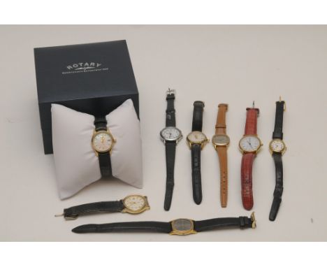 A boxed lady's Rotary wristwatch and a collection of various other watches