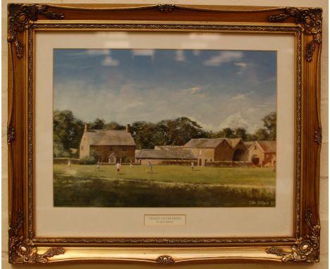 A framed John Stillman print 'Cricket on the Green'