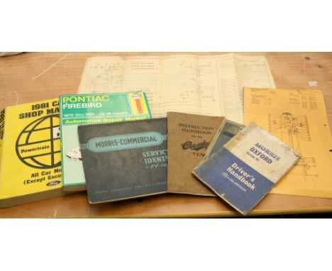 An interesting collection of early 1930s marine engine manuals from RAF1340 rescue launch and another box of car manuals incl