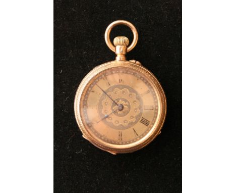 An 18ct gold cased button wind fob watch