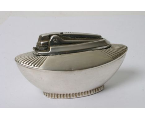 A white metal Ronson table lighter