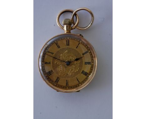 18ct Gold Button wind Pocket Watch