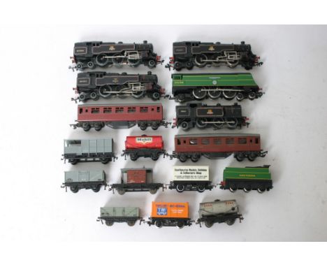 A collection of four unboxed hornby "00" gauge railway engines, an unbvoxed Hornby "Sir Fredrick Pile" engine and tender, eig
