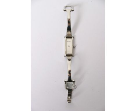A Gucci silver bangle watch