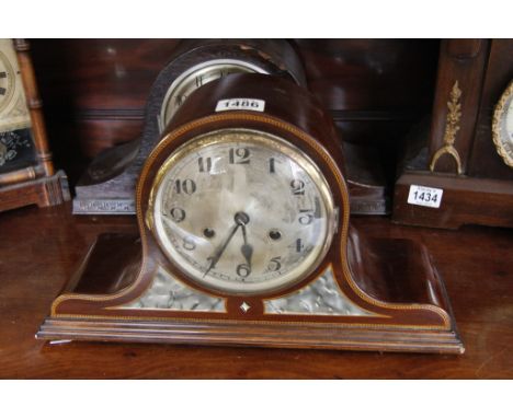 An Edwardian inlaid mahogany mantel clock 