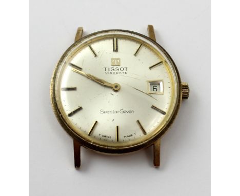 A 9ct yellow gold Tissot Visodate Seastar Seven watch (missing strap), approx 21g.