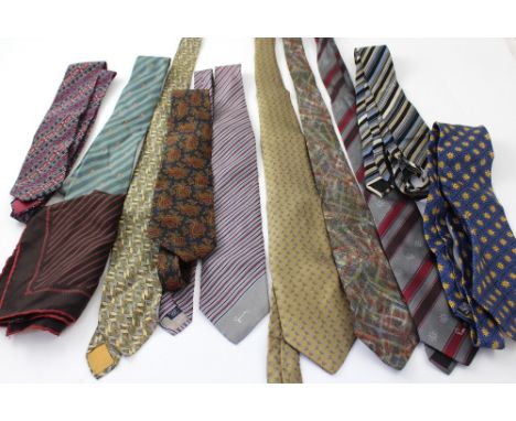 A collection of vintage designer ties to include Yves Saint Laurent, Christian Dior, Pierre Cardin, Lanvin, Gieves & Hawkes, 